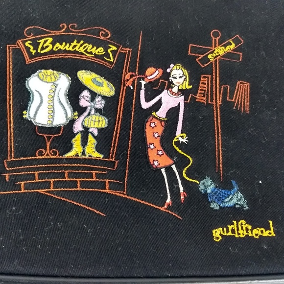 CUTE BLACK GURLFRIEND EMBROIDERED HANDBAG - Picture 4 of 6